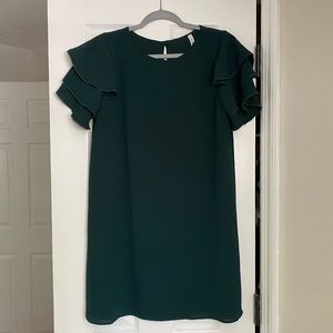 Green mini sheath dress